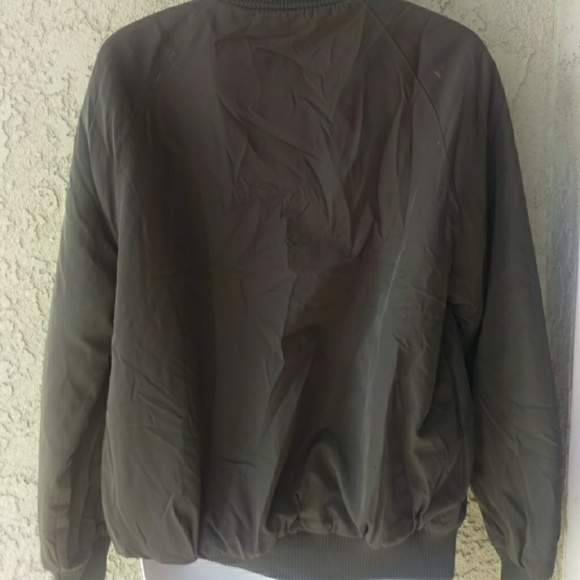 Haute monde bomber green puffy zippered jacket - Picture 6 of 8